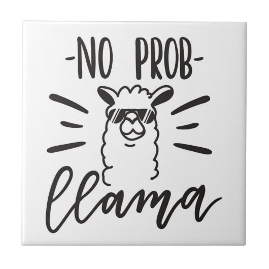 Geen Prob Llama-ontwerp Tegeltje (Voorkant)