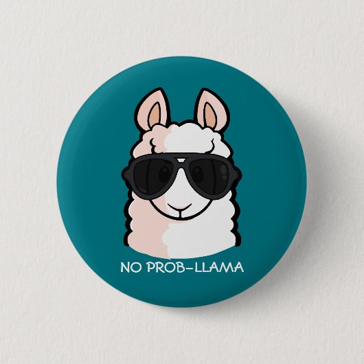 Geen Prob-Llama Ronde Button 5,7 Cm (Voorkant)