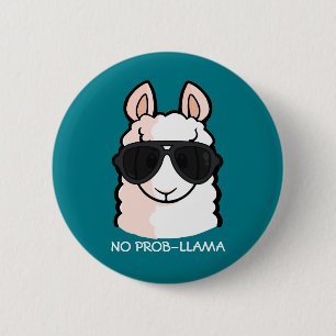 Geen Prob-Llama Ronde Button 5,7 Cm