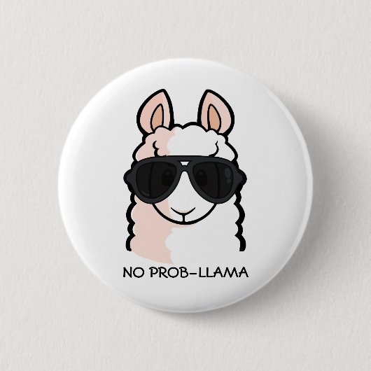 Geen Prob-Llama Ronde Button 5,7 Cm (Voorkant)