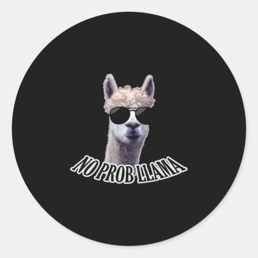Geen Prob Llama Ronde Sticker (Voorkant)