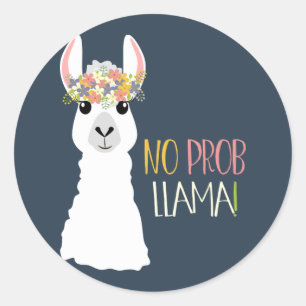 Geen Prob Llama Ronde Sticker