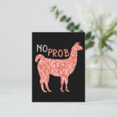 Geen Prob Llama roze koraal glitter Sparkles Briefkaart (Staand voorkant)