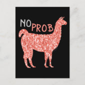 Geen Prob Llama roze koraal glitter Sparkles Briefkaart (Voorkant)