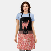 Geen Prob Llama roze koraal glitter Sparkles Schort (Gedragen)