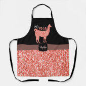 Geen Prob Llama roze koraal glitter Sparkles Schort (Voorkant)