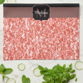 Geen Prob Llama roze koraal glitter Sparkles Theedoek (Gevouwen)