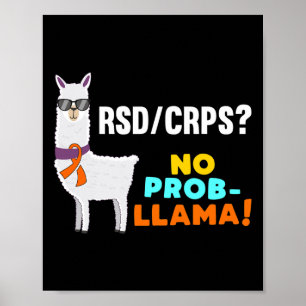 Geen Prob-Llama RSD CRPS Warrior Survivor Awarenes Poster