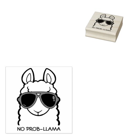 Geen Prob-Llama Rubberstempel (Gestempeld)