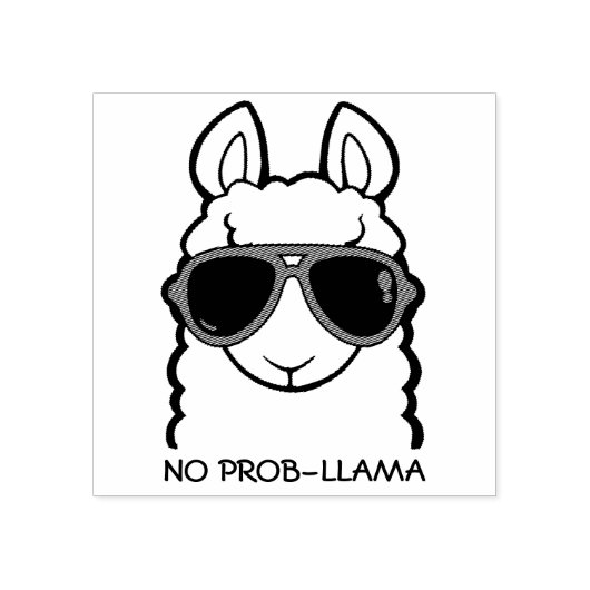 Geen Prob-Llama Rubberstempel (Afrduk)