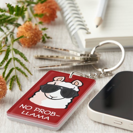 Geen Prob-Llama Sleutelhanger (Voorkant Rechts)