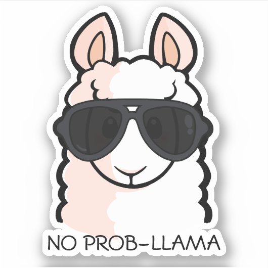 Geen Prob-Llama Sticker (Voorkant)