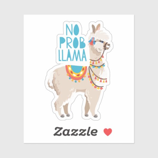 Geen Prob Llama Sticker (Vel)