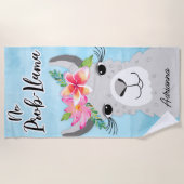 Geen Prob-Llama Tropical Floral Grey Llama Schatti Strandlaken (Voorkant)