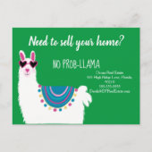 geen prob-llama vastgoedmarketing verkoopt lama briefkaart (Voorkant)