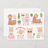 Geen Problama Llamas Briefkaart (Voorkant / Achterkant)