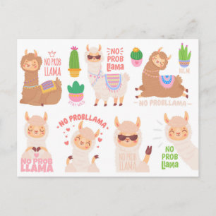 Geen Problama Llamas Briefkaart