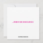 GEEN PROBLEEM ALS JE JEZUS KAART HEBT (Achterkant)