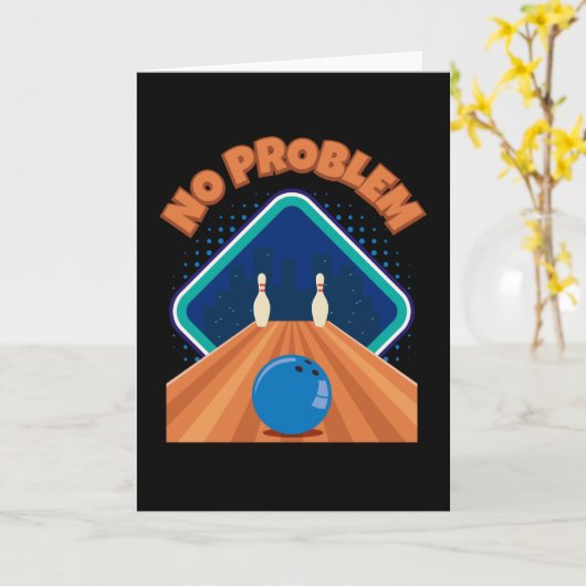 Geen probleem Bowling Bowler Kaart (Gele Bloem)