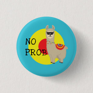 Geen probleem (geen probLlama) Ronde Button 3,2 Cm