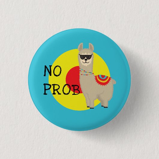 Geen probleem (geen probLlama) Ronde Button 3,2 Cm (Voorkant)