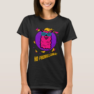 Geen probleem Lama Retro Feestje Schattige Dieren T-shirt