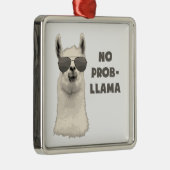 Geen probleem Llama Metalen Ornament (Rechts)