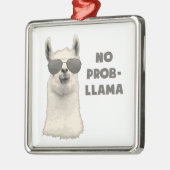 Geen probleem Llama Metalen Ornament (Links)