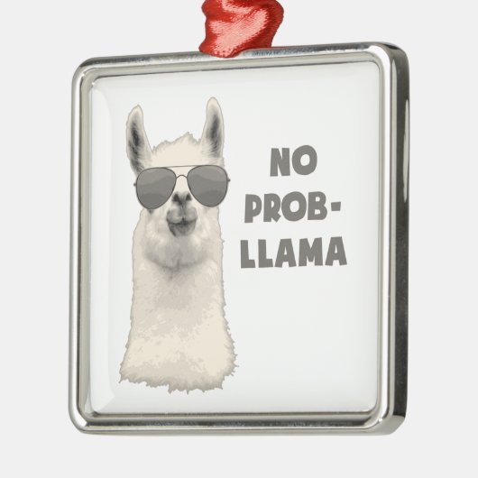 Geen probleem Llama Metalen Ornament (Links)