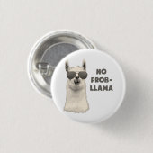 Geen probleem Llama Ronde Button 3,2 Cm (Voorkant /achterkant)