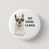 Geen probleem Llama Ronde Button 3,2 Cm (Voorkant)