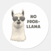 Geen probleem Llama Ronde Sticker (Voorkant)