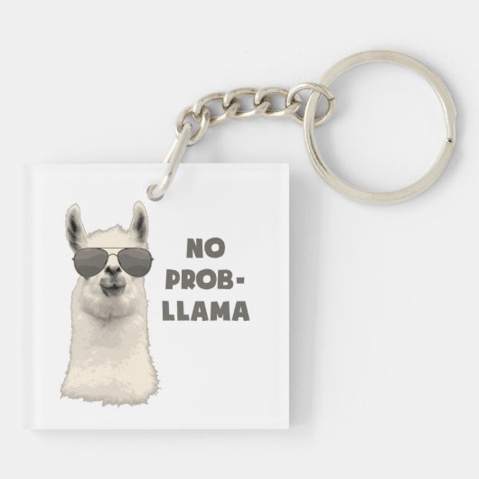 Geen probleem Llama Sleutelhanger (Achterkant)