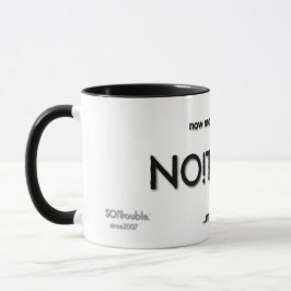 GEEN!Probleem. titel en taglijnen zwart op wit Mok