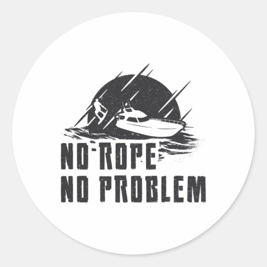 Geen probleem Wakeboard Wake Wakeboarding Ronde Sticker (Voorkant)