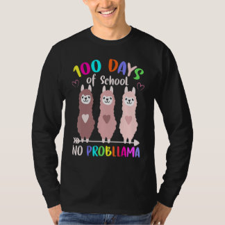 Geen Probllama 100 Dagen Van School LLama Leraren_ T-shirt