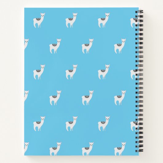 Geen ProbLlama gepersonaliseerd Cute Llama Blue Notitieboek (Achterkant)