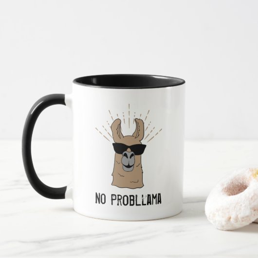Geen ProbLlama Grappig Mok (Met donut)