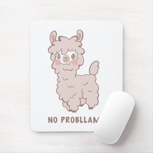 Geen Probllama Kawaii Pink Llama Muismat (Met muis)