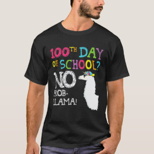 Geen ProbLlama Kleurrijke 100ste Dag Van School Ll T-shirt