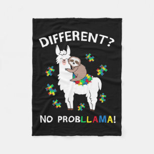 Geen Probllama Llama Sloth Puzzle Cool Autism Awar Fleece Deken