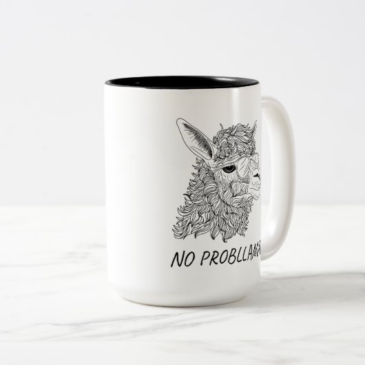 Geen Probllama Mok – Schattige Llama Design (Voorkant rechts)