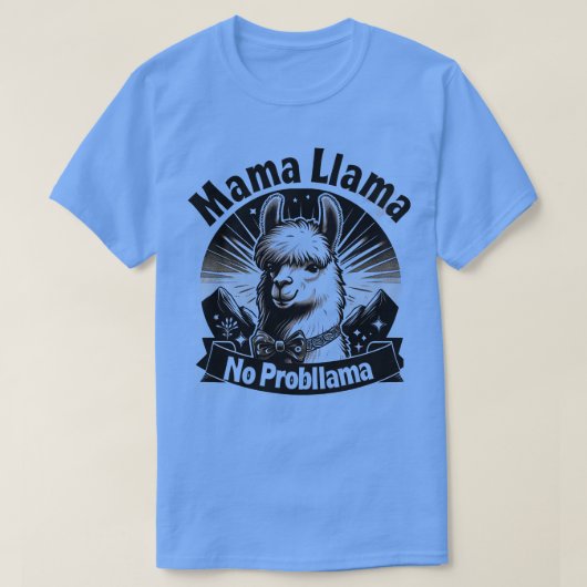 GEEN PROBLLAMA Retro Funny Llama Alpaca Graphic T-shirt (Design voorkant)