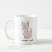 Geen Probllama Schattige roze lama Koffiemok (Links)
