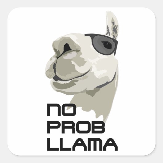 Geen ProbLlama Vierkante Sticker (Voorkant)