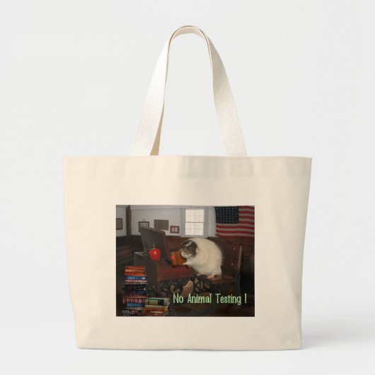 Geen proeftas voor dieren grote tote bag (Voorkant)