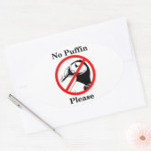 Geen Puffin alsjeblieft Ovale Sticker (Envelop)