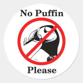 Geen Puffin alsjeblieft Ronde Sticker