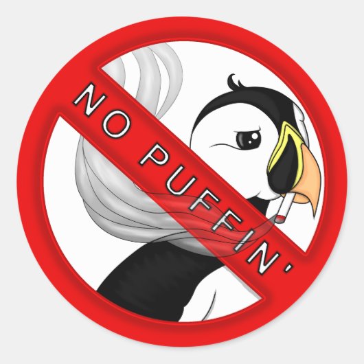 Geen Puffin Ronde Sticker (Voorkant)