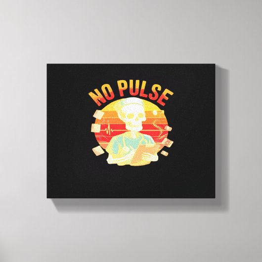 Geen Pulse Skeleton Nurse Grappig Medisch Hallowee Canvas Afdruk (Voorkant)